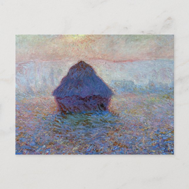 Claude Monet Grainstack, Sun in the Mist Postcard (Front)