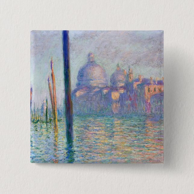 Claude Monet - Grand Canal, Venice 2 Inch Square Button (Front)