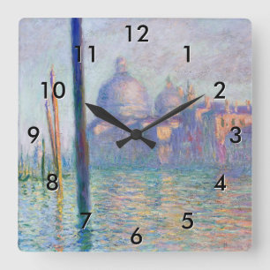 Claude Monet - Grand Canal, Venice Square Wall Clock