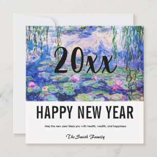 Claude Monet - Happy New Year / Water Lilies Holiday Card