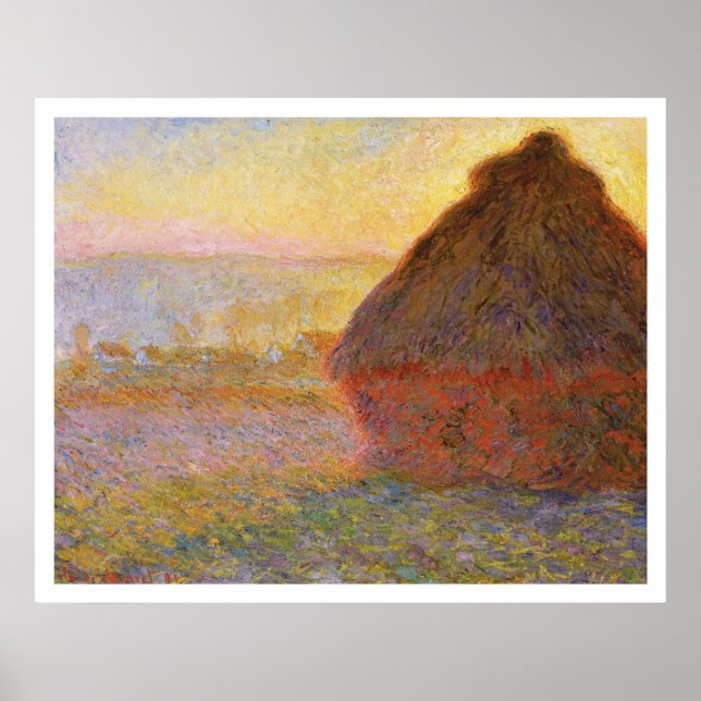 Claude Monet - Haystacks (at Sunset) Poster (Front)