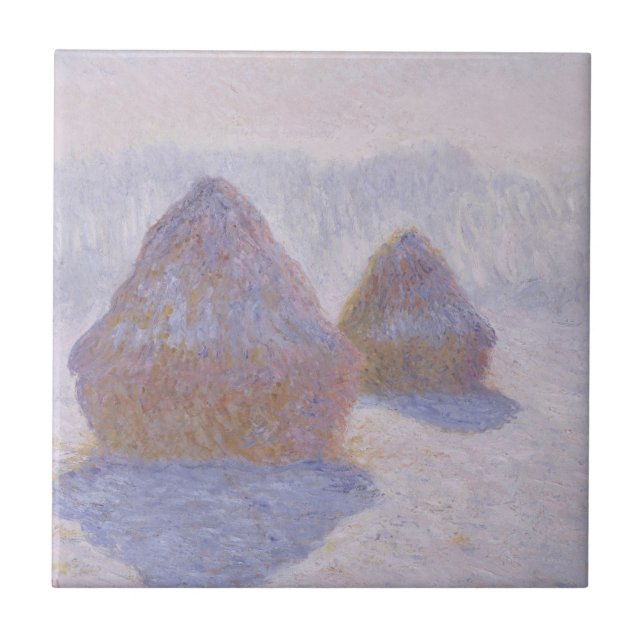 Claude Monet | Haystacks Effect of Snow and Sun Tile (Front)