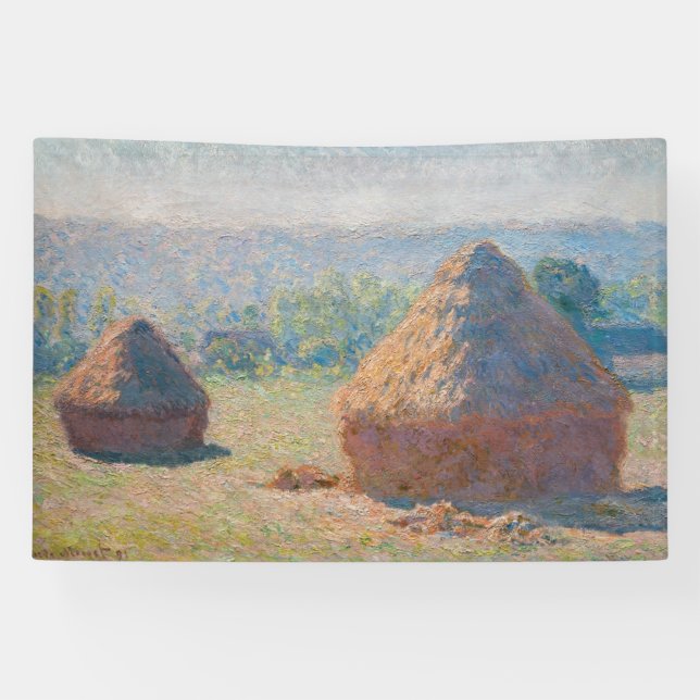 Claude Monet - Haystacks, end of Summer Banner (Horizontal)