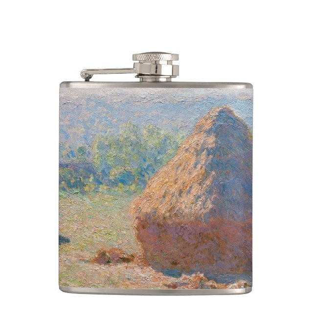 Claude Monet - Haystacks, end of Summer Hip Flask (Front)