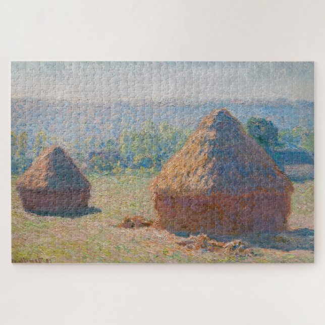 Claude Monet - Haystacks, end of Summer Jigsaw Puzzle (Horizontal)