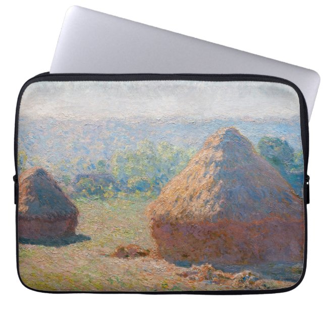 Claude Monet - Haystacks, end of Summer Laptop Sleeve (Front)