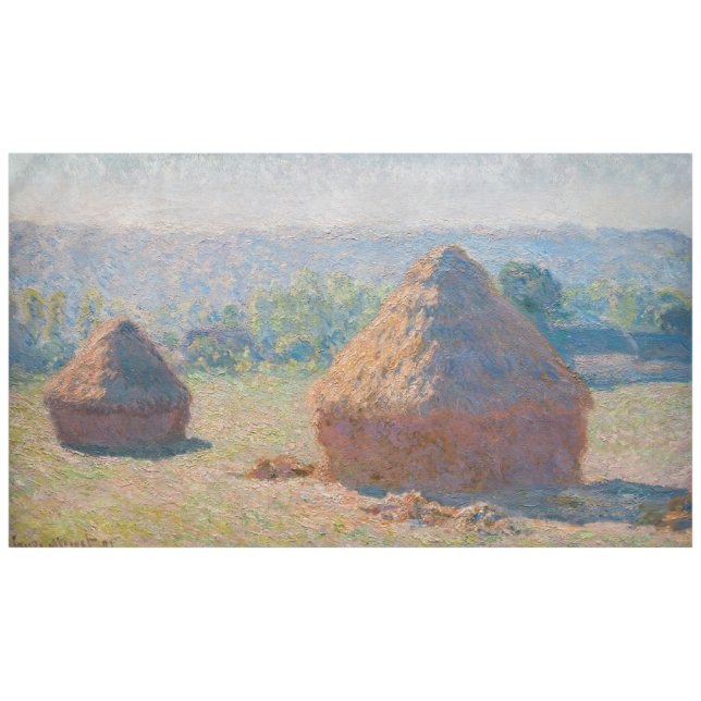 Claude Monet - Haystacks, end of Summer Tablecloth (Front (Horizontal))