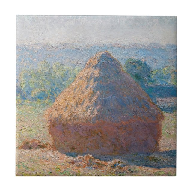 Claude Monet - Haystacks, end of Summer Tile (Front)
