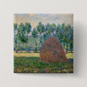 Claude Monet - Haystacks near Giverny 2 Inch Square Button