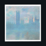 Claude Monet Houses of Parliament London. Blue Napkin<br><div class="desc">Claude Monet "Houses of Parliament,  London" napkins. Blue city landscape impressionist art.</div>