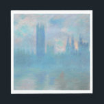 Claude Monet Houses of Parliament London. Blue Napkin<br><div class="desc">Claude Monet "Houses of Parliament,  London" napkins. Blue city landscape impressionist art.</div>