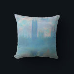 Claude Monet. Houses of Parliament London. Blue Throw Pillow<br><div class="desc">Claude Monet "Houses of Parliament,  London" throw pillow.</div>