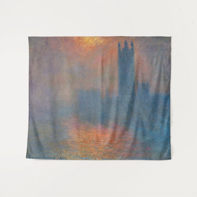 Claude Monet - Houses of Parliament London Tapestry (Front (Horizontal))