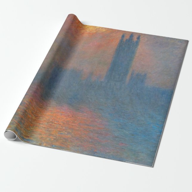 Claude Monet - Houses of Parliament London Wrapping Paper (Unrolled)
