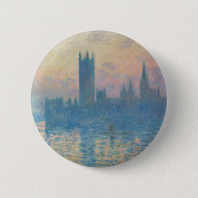 Claude Monet Houses of Parliament Sunset 2 Inch Round Button (Front)
