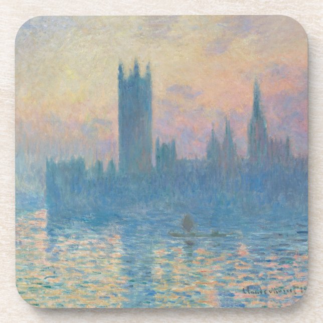Claude Monet Houses of Parliament Sunset Coaster (Front)