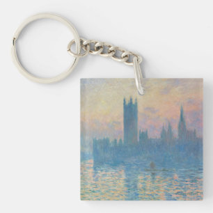 Claude Monet Houses of Parliament Sunset Keychain