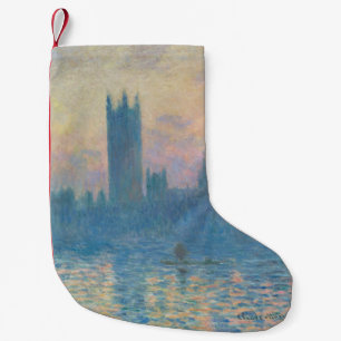 Claude Monet Houses of Parliament Sunset Small Christmas Stocking