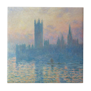 Claude Monet Houses of Parliament Sunset Tile