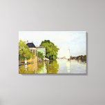 Claude Monet Houses on the Achterzaan Canvas Print<br><div class="desc">Houses along the Achterzaan River in Zaandam,  The Netherlands as painted by Claude Monet.</div>