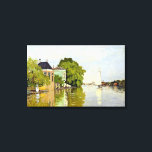 Claude Monet Houses on the Achterzaan Canvas Print<br><div class="desc">Houses along the Achterzaan River in Zaandam,  The Netherlands as painted by Claude Monet.</div>