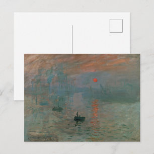 Claude Monet Impression Sunrise Classic Painting Postcard