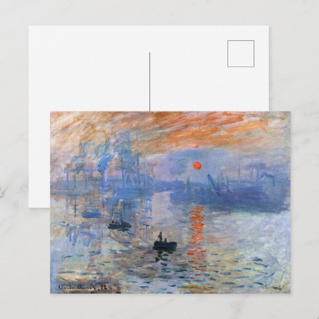 Claude Monet Impression Sunrise Classic Painting Postcard (Front/Back)