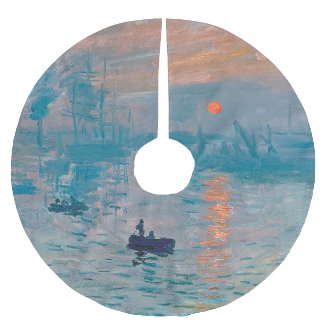 Claude Monet Impression Sunrise French Brushed Polyester Tree Skirt (Front)