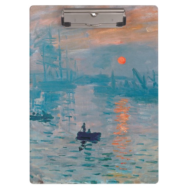 Claude Monet Impression Sunrise French Clipboard (Front)