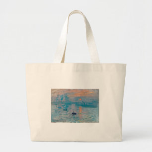 Claude Monet Impression Sunrise French Large Tote Bag