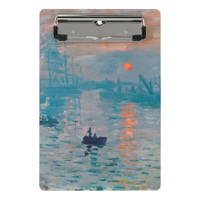 Claude Monet Impression Sunrise French Mini Clipboard (Front)