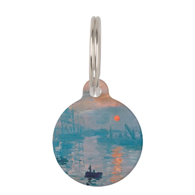 Claude Monet Impression Sunrise French Pet Tag (Front)