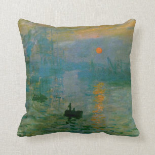 Claude Monet Impression Sunrise Impressionism Oil Throw Pillow