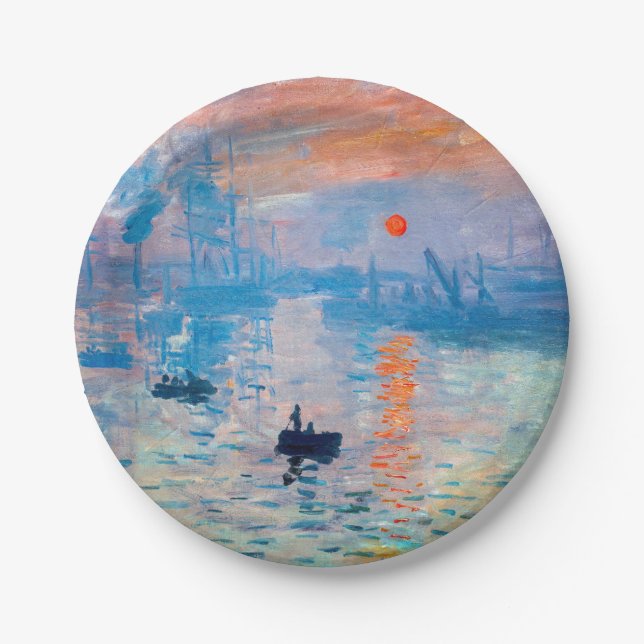 Claude Monet - Impression, Sunrise Paper Plate (Front)
