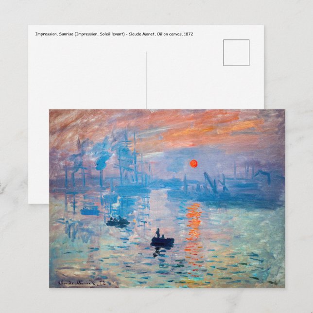 Claude Monet - Impression, Sunrise Postcard (Front/Back)