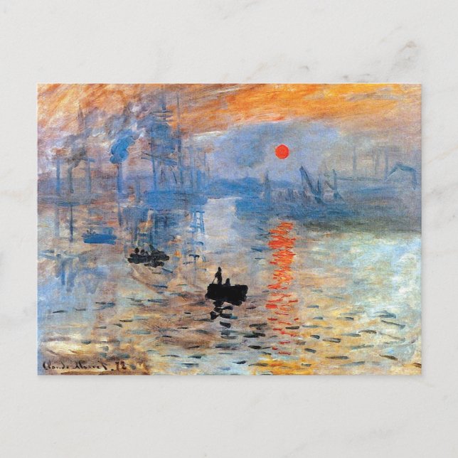 Claude Monet Impression Sunrise Poster Canvas Prin Postcard (Front)