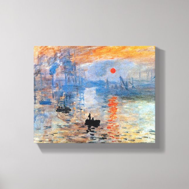 Claude Monet Impression Sunrise Poster Canvas Print (Front)