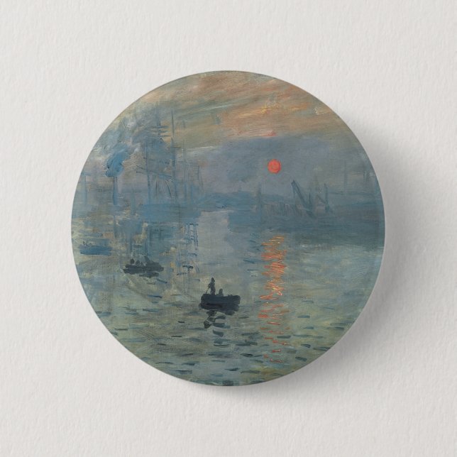 Claude Monet Impression Sunrise Soleil Levant 2 Inch Round Button (Front)