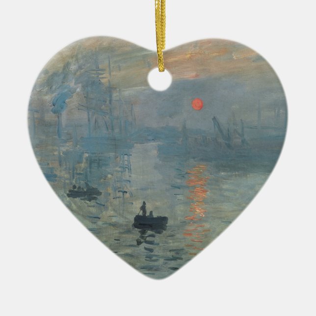 Claude Monet Impression Sunrise Soleil Levant Ceramic Ornament (Front)