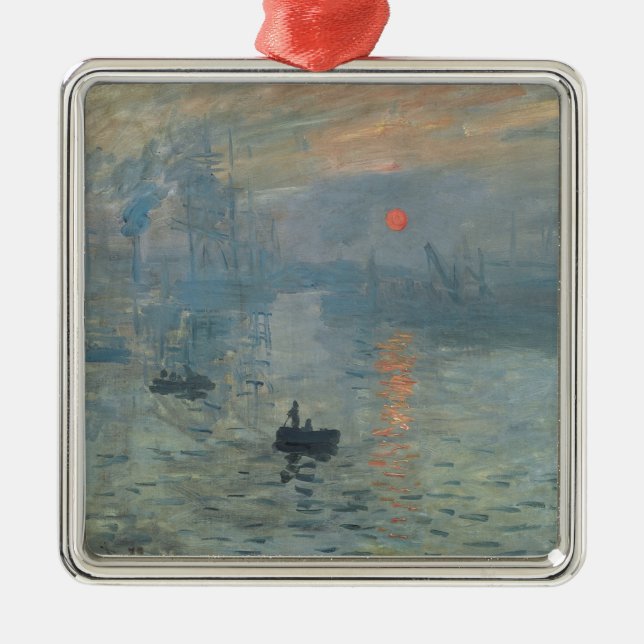 Claude Monet Impression Sunrise Soleil Levant Metal Ornament (Front)