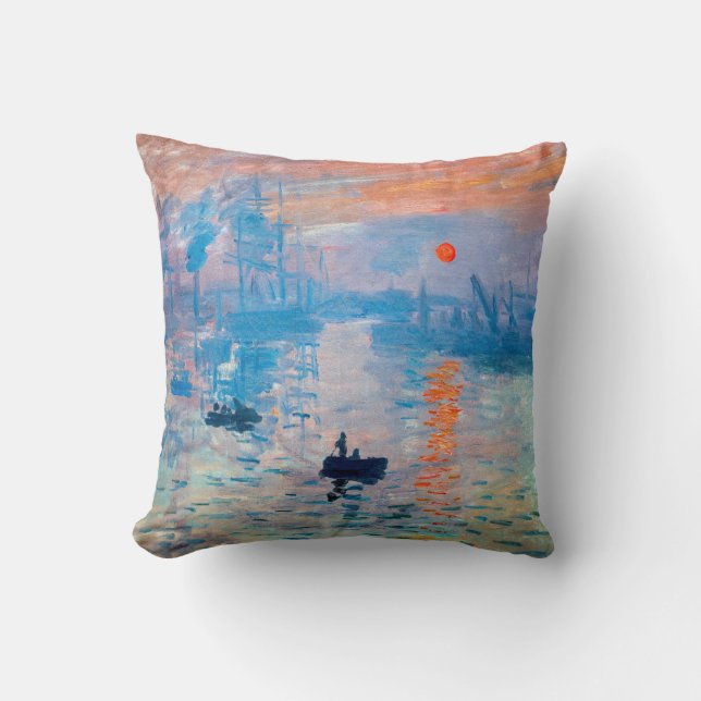 Claude Monet - Impression, Sunrise Throw Pillow (Front)