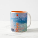 Claude Monet - Impression, Sunrise Two-Tone Coffee Mug<br><div class="desc">Impression, Sunrise (Impression, Soleil levant) - Claude Monet, Oil on canvas, 1872
Impression, Sunrise depicts the port of Le Havre, Monet's hometown.</div>