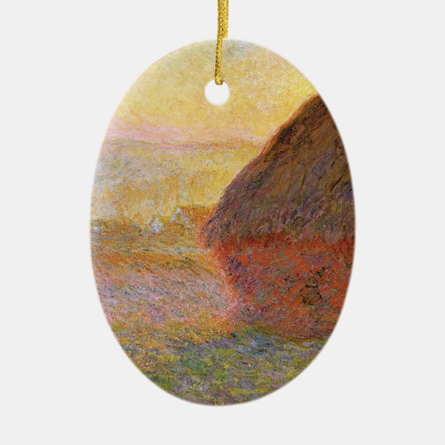Claude Monet Impressionist Painting Graystaks I Ceramic Ornament (Front)