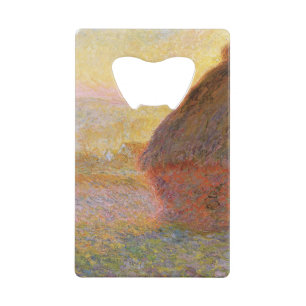 Claude Monet Impressionist Painting Graystaks I Credit Card Bottle Opener