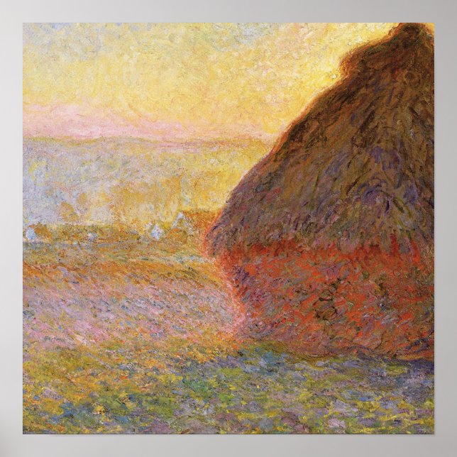 Claude Monet Impressionist Painting Graystaks I Poster (Front)