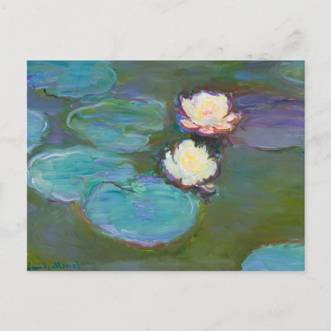 Claude Monet Impressionist Water Lillies Nympheas Holiday Postcard (Front)