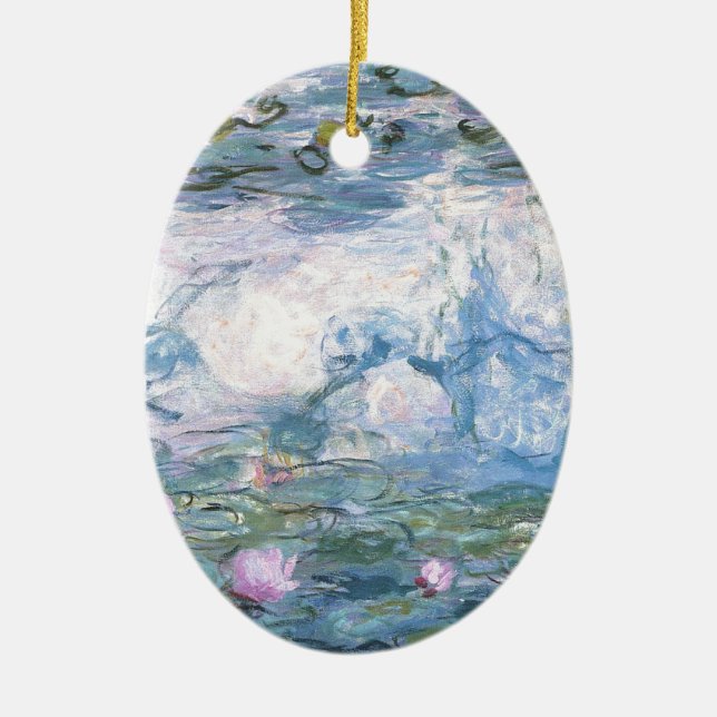Claude Monet Impressionist Water Lillies Painting Ceramic Ornament (Front)