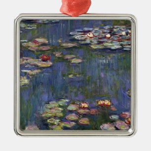 Claude Monet Impressionist Water Lillies Painting Metal Ornament