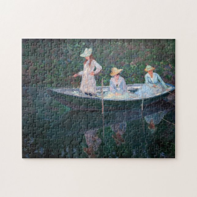 Claude Monet - In the Norvegienne Boat at Giverny Jigsaw Puzzle (Horizontal)