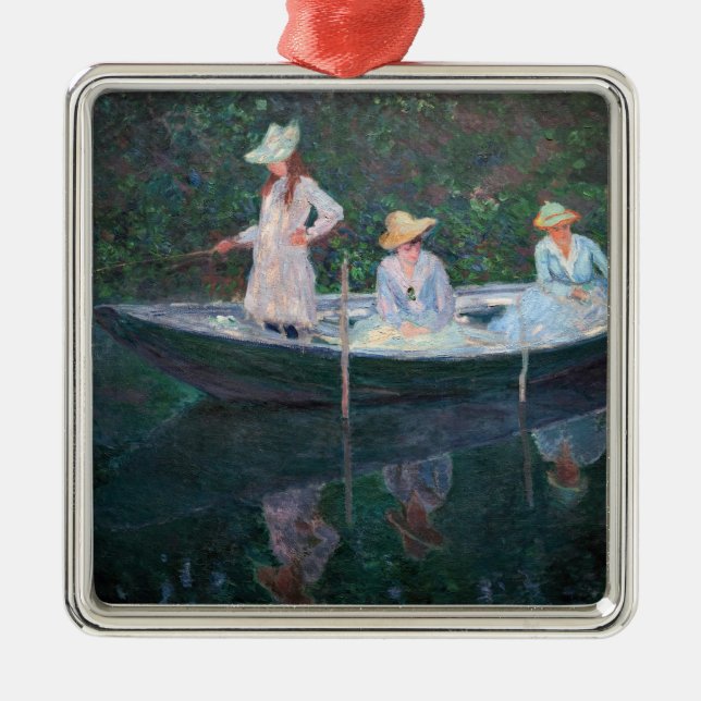 Claude Monet - In the Norvegienne Boat at Giverny Metal Ornament (Front)